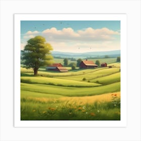 Farm Landscape Art Print