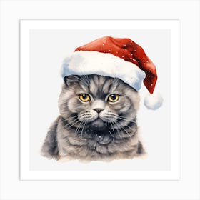 Santa Cat 25 Art Print