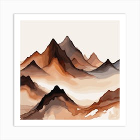 Watercolor Mountains 6 Art Print