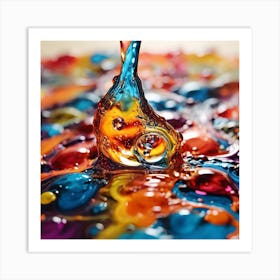 Colorful Drop Of Liquid Art Print