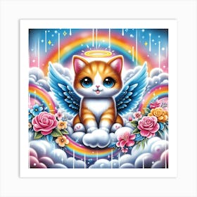 Angel Cat Art Print