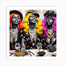 Three Women At A Table 1 Art Print