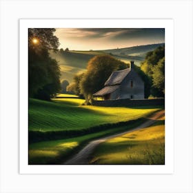 Cottage In The Countryside Art Print