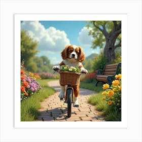 Flux Dev A Young Cavalier King Charles Spaniel With A Gentle E 2 Art Print