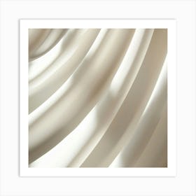 Abstract White Silk Art Print