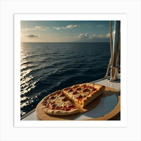 Pizza On A Boat 3 Art Print