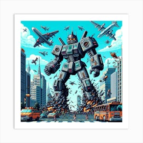 8-bit giant robot rampage 2 Art Print