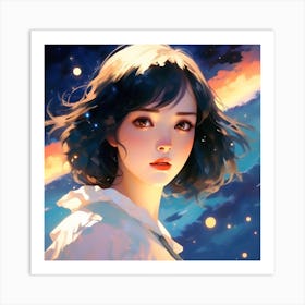 Anime Girl Art Print