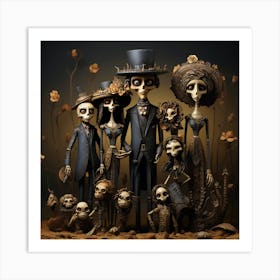 Skeleton Family 4 Art Print