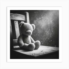 Teddy Bear Sitting On A Chair Art Print