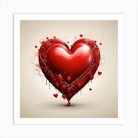 Valentines Day Romantic Red Heart 3 Art Print