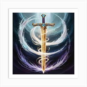 Angel's Mystical Sword Art Print