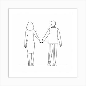 Couple Holding Hands Art Print