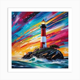 Sunset Lighthouse Art Print