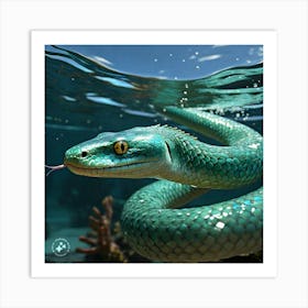 Green Sea Snake 1 Art Print