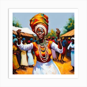 Smiling Dancing Woman Art Print