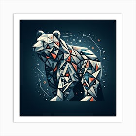 Geometric Art Bear 2 Art Print