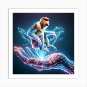 Holographic Borneo Monkey spirit Art Print