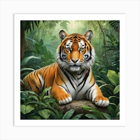 Tiger In The Jungle 26 Art Print 1 Art Print