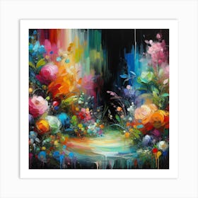 Abstract Floral Painting Art Print