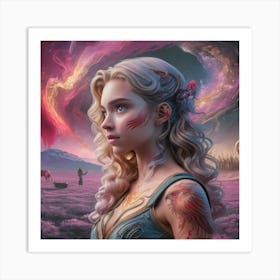 Girl In The Sky Art Print