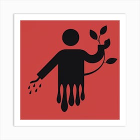 Man Holding A Plant Art Print