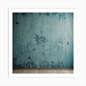 A Blue Grunge Color Wall Painting 1212203834 Art Print