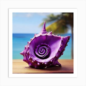 Purple Sea Shell Art Print