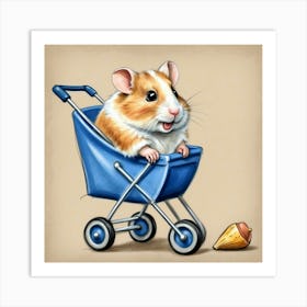 Hamster In A Shopping Cart 6 Art Print