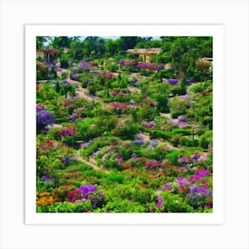 Beautiful Garden Of Flowers Art Print