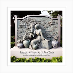 A statue of ivy Chen white stone Art Print