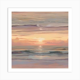 Sunset At The Beach 1 Art Print