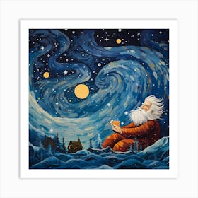 Celestial Santa's Sojourn Art Print