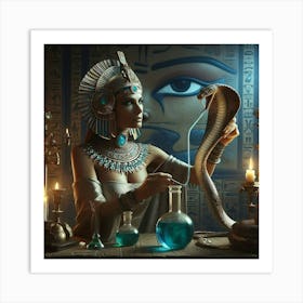 Egyptian Woman With Snake Art Print