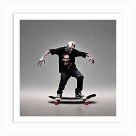 Zombie Skateboarder Art Print