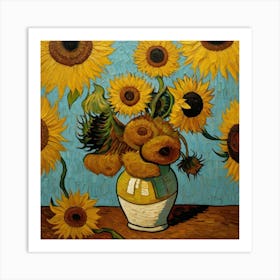 Sunflowers In A Vase 10 Art Print