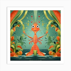 Cartoon Lobster Art Print