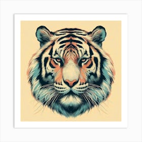 Tiger Head in pastel 1 Art Print