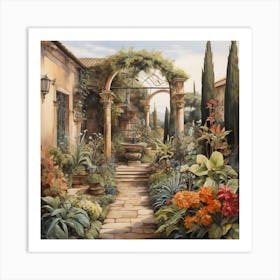 into the garden in the morning Art Print