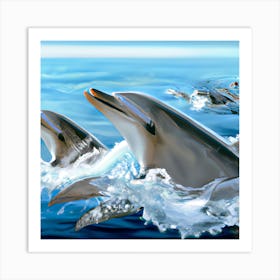 Beautiful Dolphins Art Print