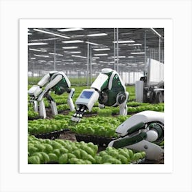 Robots In A Greenhouse Art Print