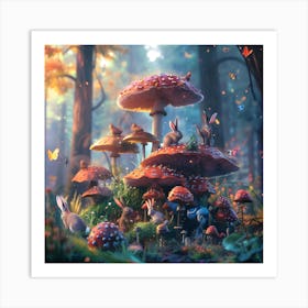 Mushroom Forest Art Print