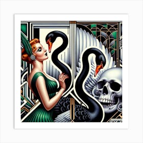 Black Swan (deco) Art Print