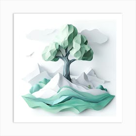 Paper Tree Art Print