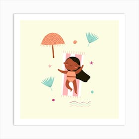 Beach Girl Art Print