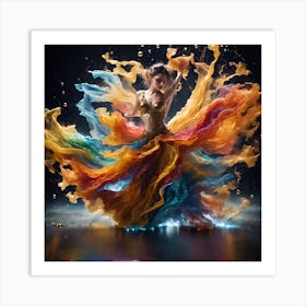 Colorful Belly Dancer Art Print