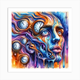 Surreal art lady Art Print