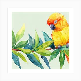 Parrot On A Branch Art Print