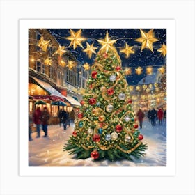 Christmas Tree In The City Art Print