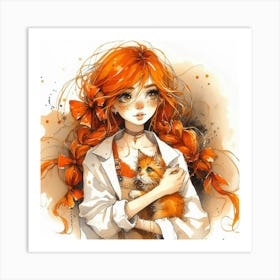 Orange Girl Art Print